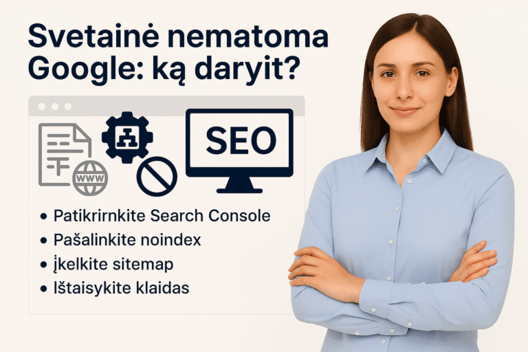 svetainė nerodoma Google