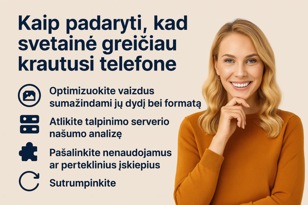 svetainės greitis telefone