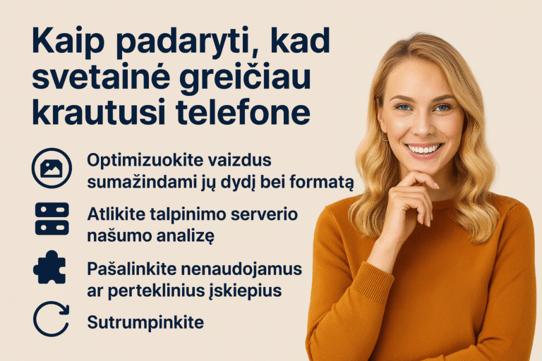 svetainės greitis telefone