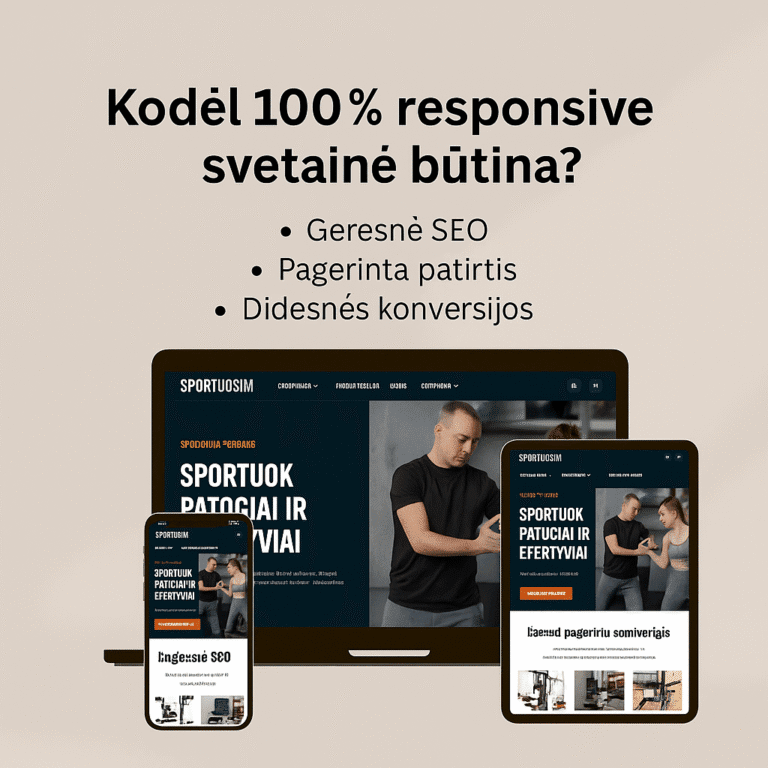 100% responsive svetainė