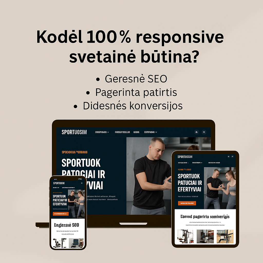 100% responsive svetainė