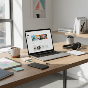 moderni internetinių parduotuvių kūrimo darbo vieta su WooCommerce