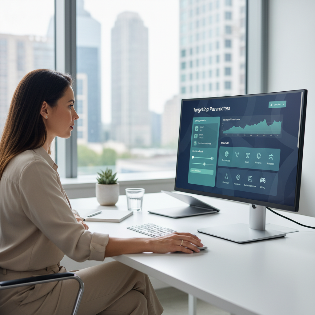 Reklamos specialistė nustato tikslinę auditoriją skaitmeninėje platformoje