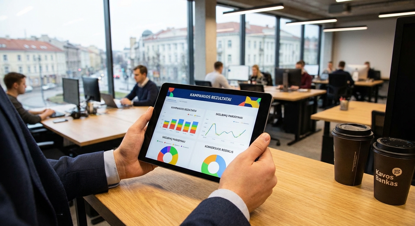 Reklamos kampanijos rezultatų analizė naudojant planšetę
