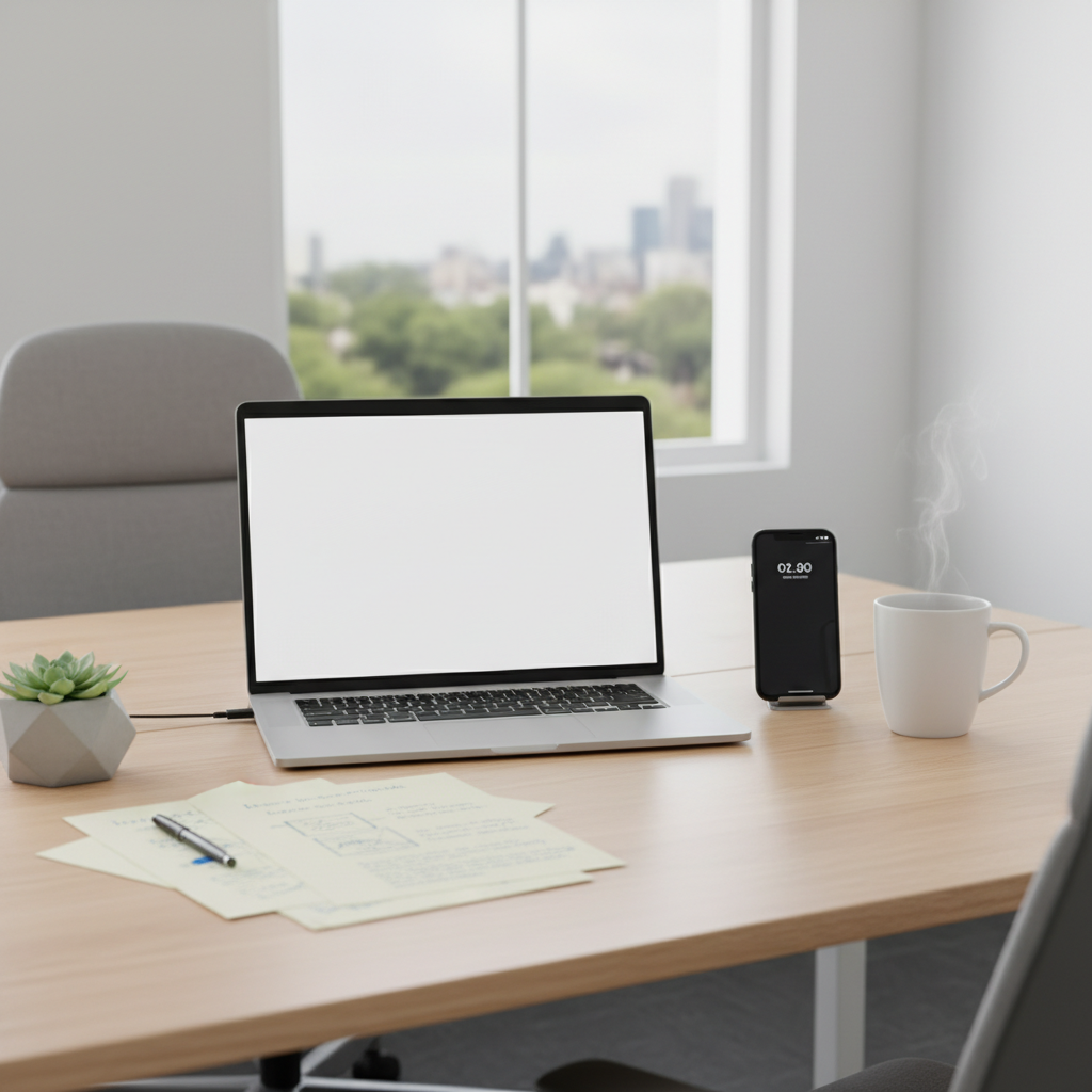 El. pašto marketingo verslui darbo vieta su techninėmis priemonėmis