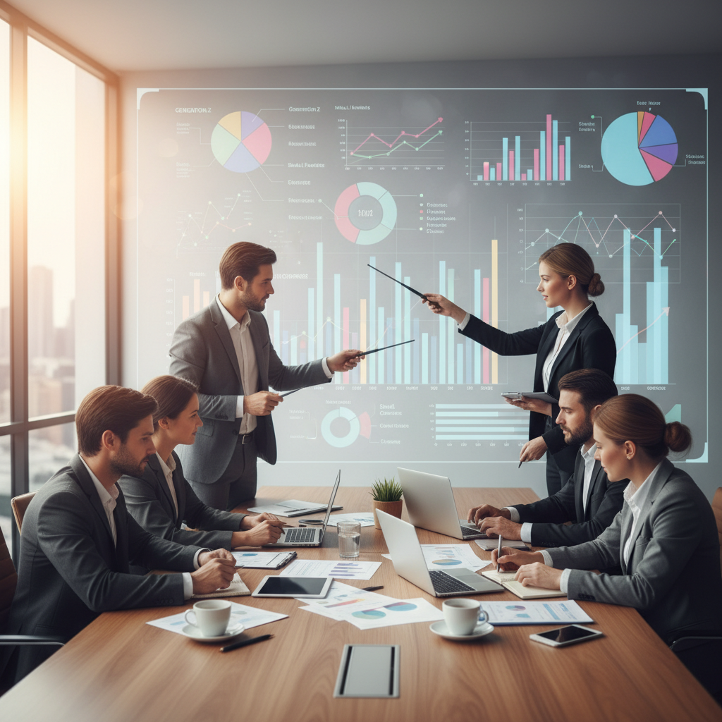 Verslo komanda analizuoja klientų segmentus pagal duomenis