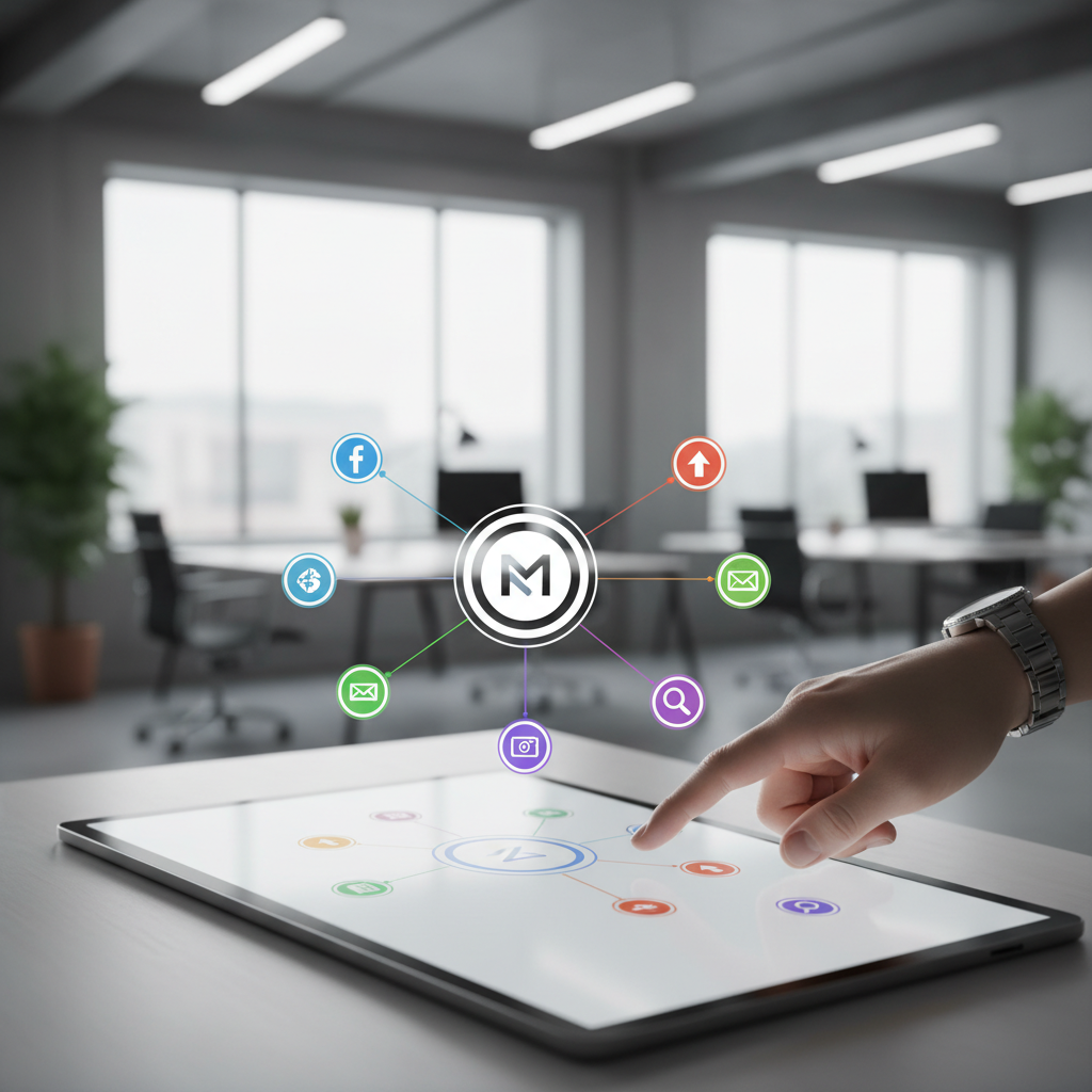 n8n integracijos su marketingo įrankiais vizualizacija kompiuterio ekrane