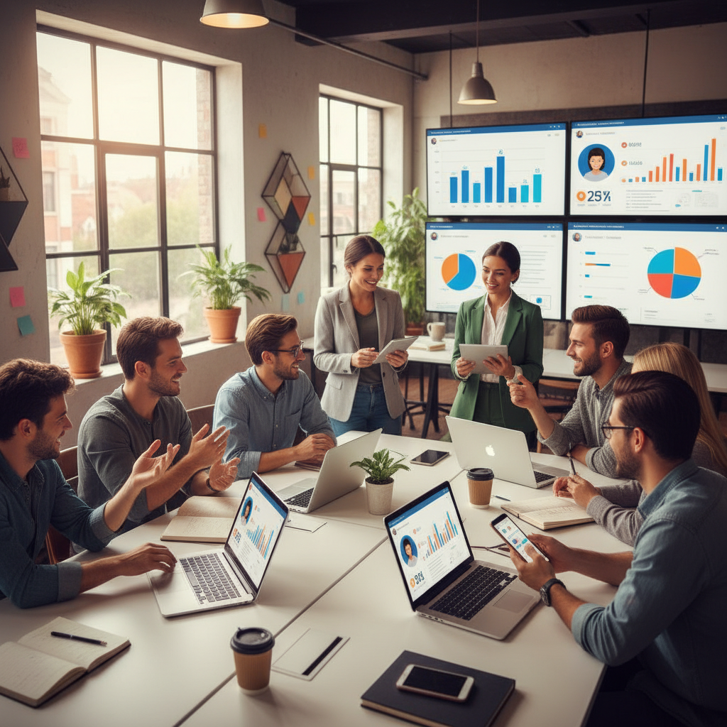 Socialinių tinklų turinio kūrimas verslui – bendradarbiaujantys rinkodaros specialistai modernioje darbo aplinkoje