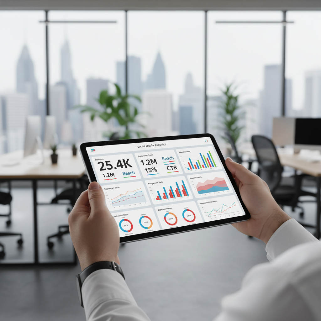 Socialinių tinklų analitika ir augimo rodikliai planšetėje