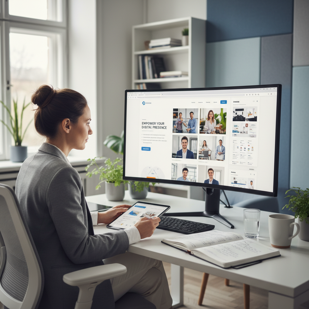 Turinio strategas vertina tinklalapio tekstus SEO audito metu