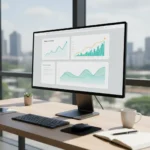Svetainės lankomumo didinimo iliustracija su augančia statistika