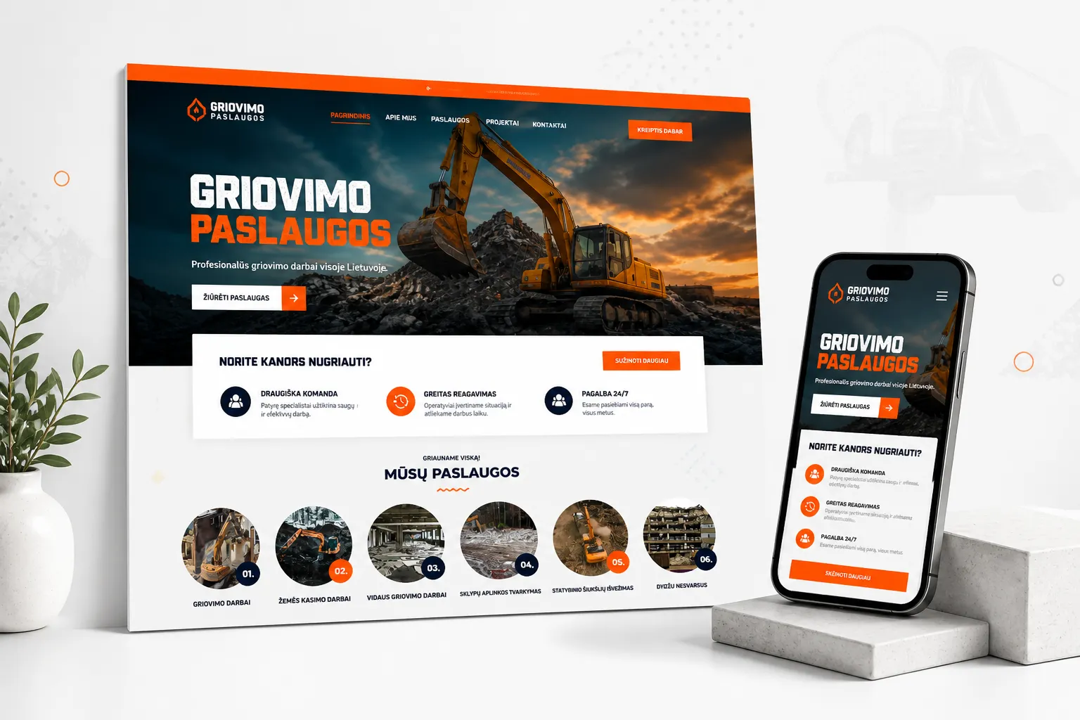 Griovimo paslaugų Google Ads ir SEO rezultatai