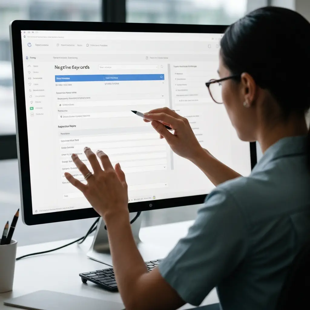 Neigiamų raktažodžių nustatymai Google Ads reklamos kampanijoje
