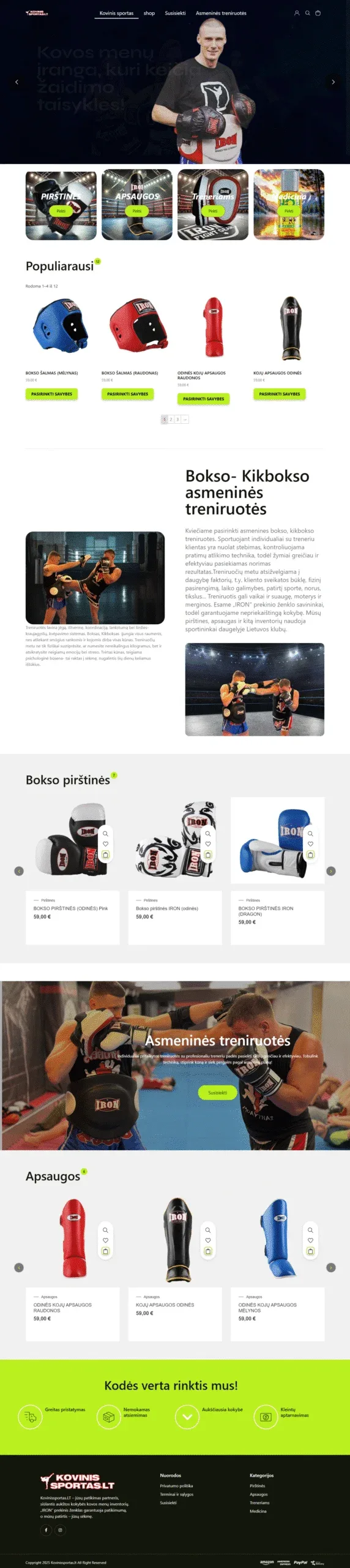 Kovinissportas.lt svetainės kūrimas – sporto naujienos ir treniruočių informacija