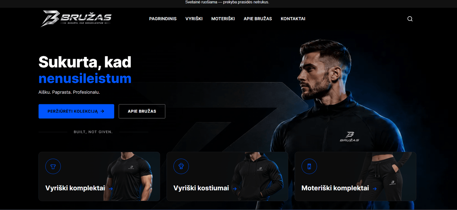 BRUŽAS sportinės aprangos e-parduotuvės kūrimas