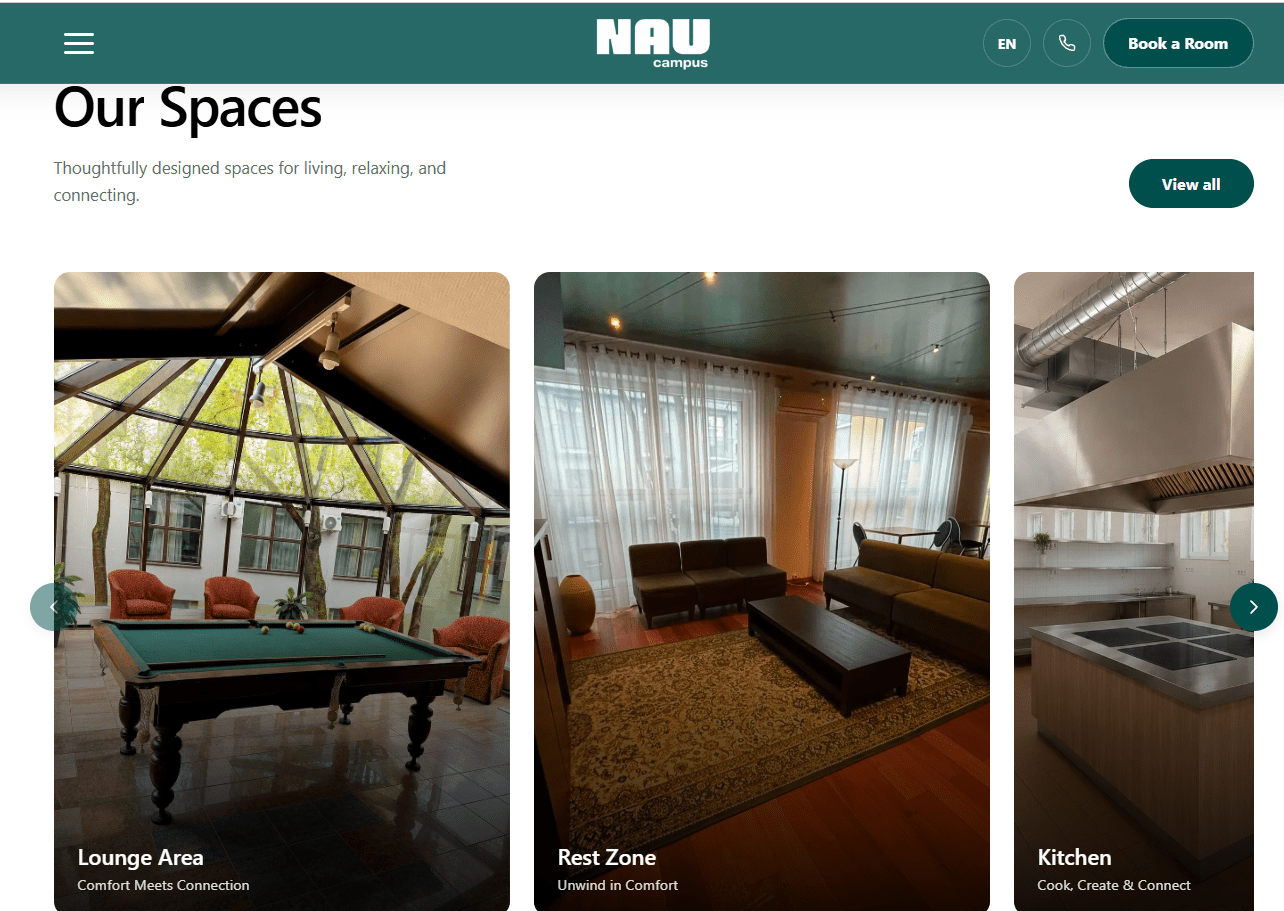 NAU campus bendros erdvės - Lounge Area, Rest Zone, Kitchen