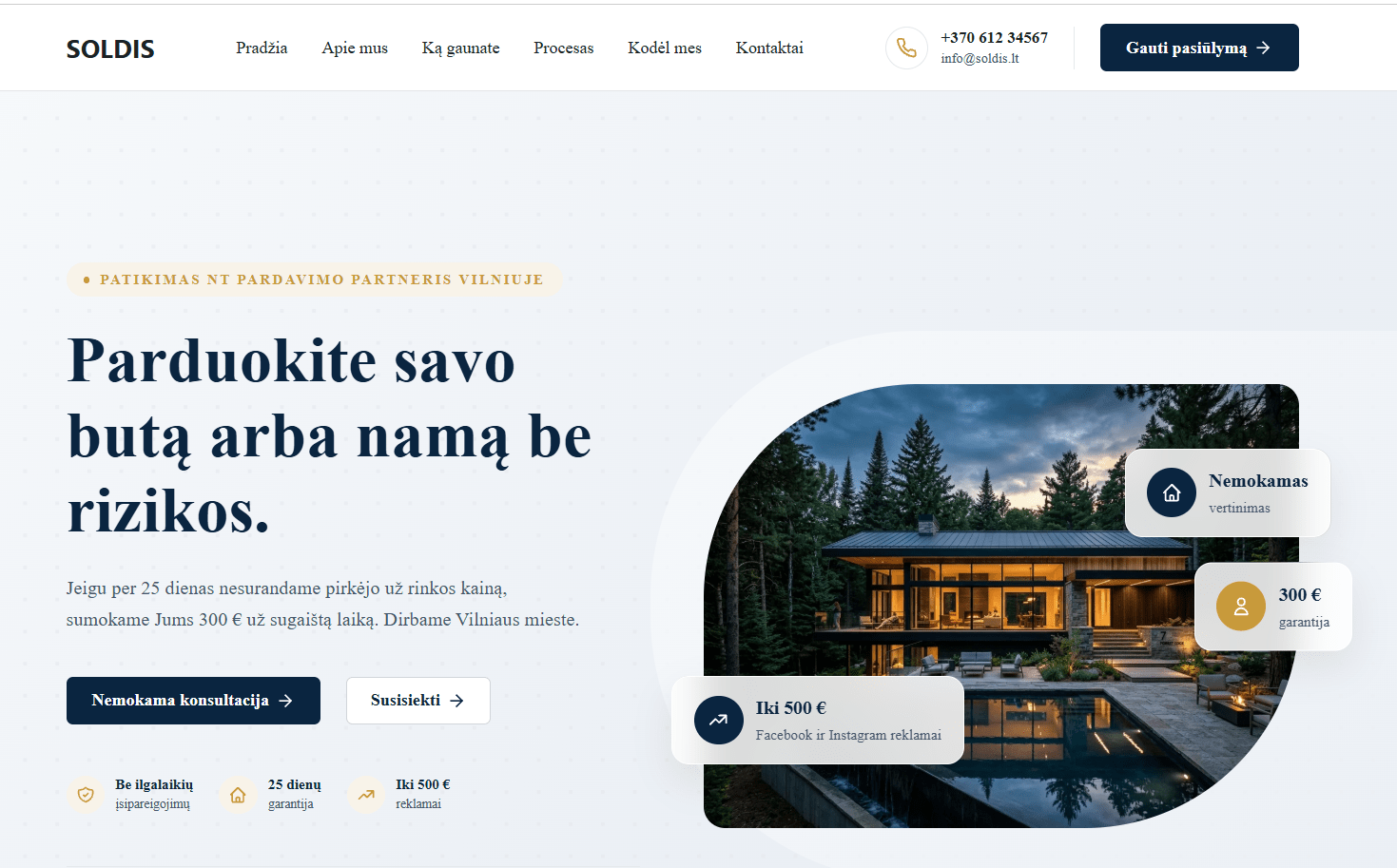 SOLDIS nekilnojamojo turto svetainės kūrimas