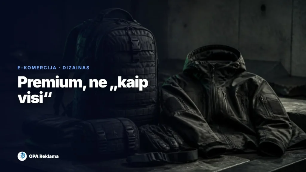 Premium el. parduotuvės dizainas nišiniam prekės ženklui
